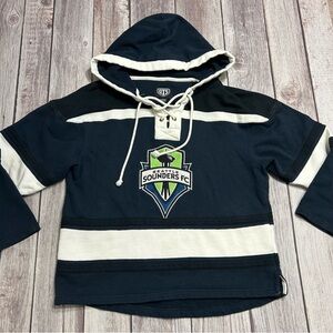 Seattle Sounders FC Hockey Style Hoodie Sweater OTS Lacer Women’s Medium